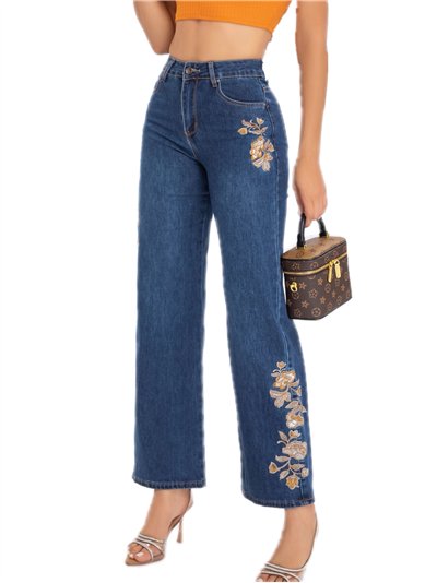 Jeans rectos floral