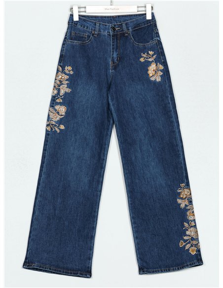 Jeans rectos floral