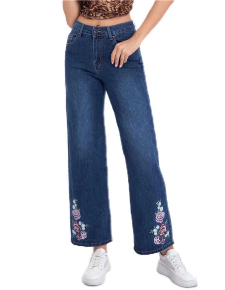 Jeans rectos floral