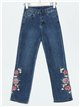 Jeans bordado flores