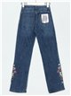 Jeans bordado flores