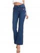 Jeans flare bordado floral
