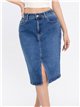 Falda denim midi abertura delantera