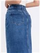 Falda denim midi abertura delantera