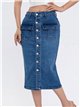 Falda denim midi bolsillos con solapa