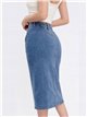 Falda denim midi bolsillos con solapa