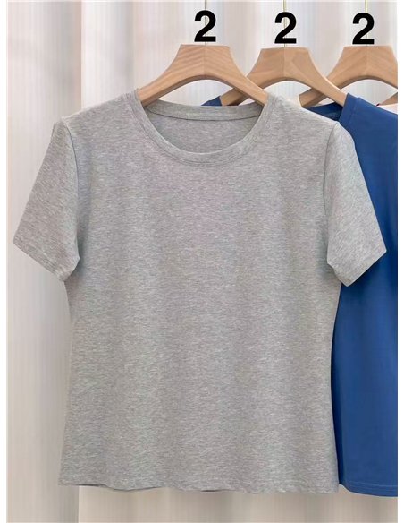 Camiseta básica cuello redondo manga corta