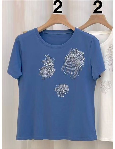 Camiseta strass manga corta