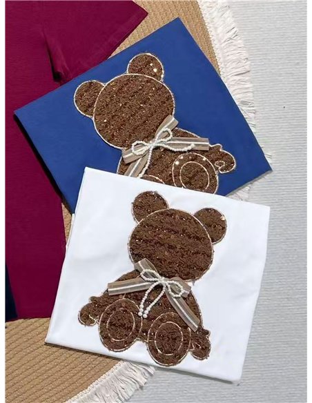 Camiseta oso lentejuelas