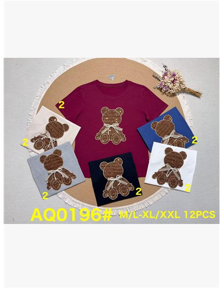 Camiseta oso lentejuelas