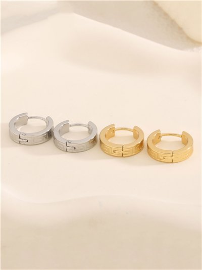 Pendientes aros tubulares - Acero inoxidable