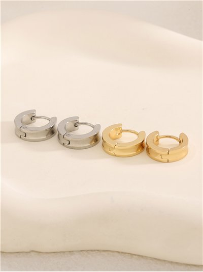 Pendientes aros tubulares - Acero inoxidable