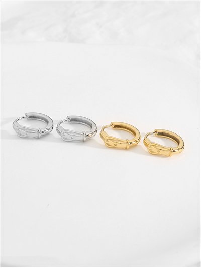 Pendientes aros con hebillas - Acero inoxidable