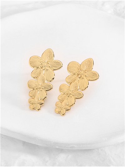 Pendientes flores - Acero inoxidable