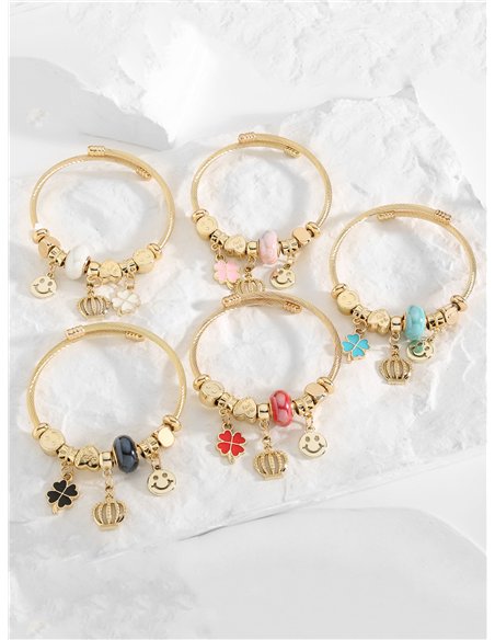 Pulsera de acero inoxidable charm corona