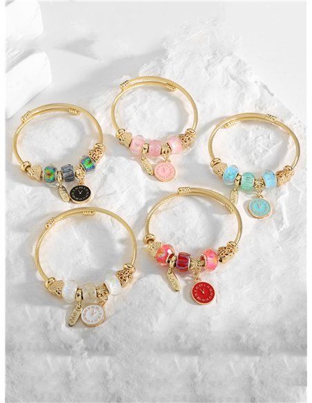 Pulsera de acero inoxidable charm reloj esmaltada