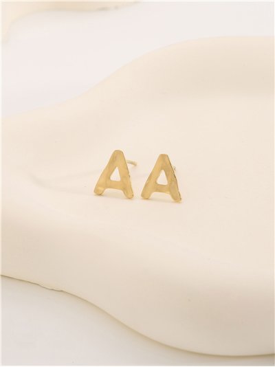Pendientes letra A - Acero inoxidable