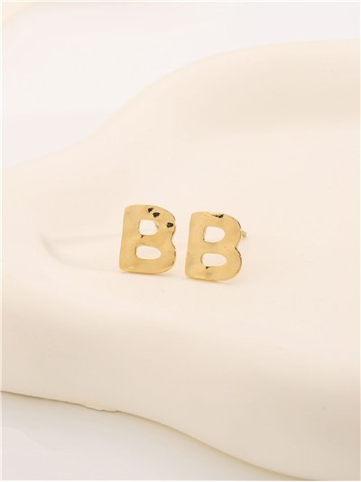 Pendientes letra B - Acero inoxidable