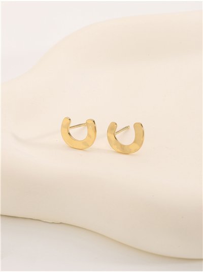 Pendientes letra C - Acero inoxidable