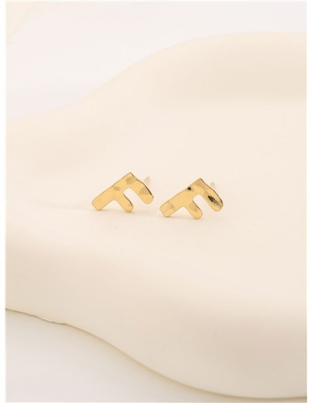 Pendientes letra F - Acero inoxidable
