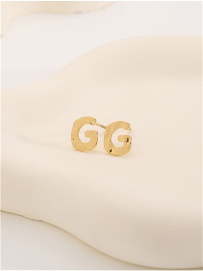 Pendientes letra G - Acero inoxidable