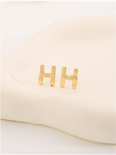 Pendientes letra H - Acero inoxidable