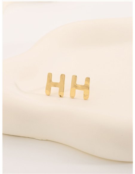 Pendientes letra H - Acero inoxidable