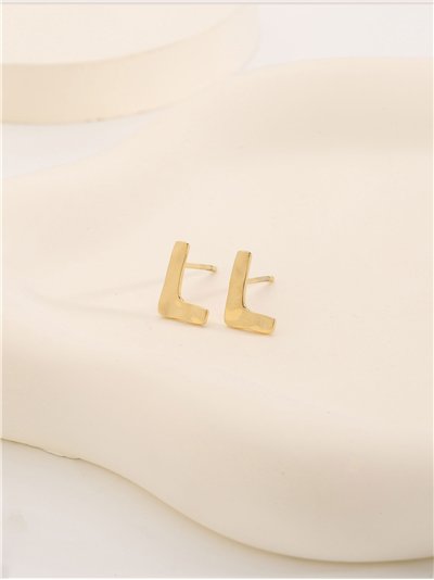 Pendientes letra L - Acero inoxidable