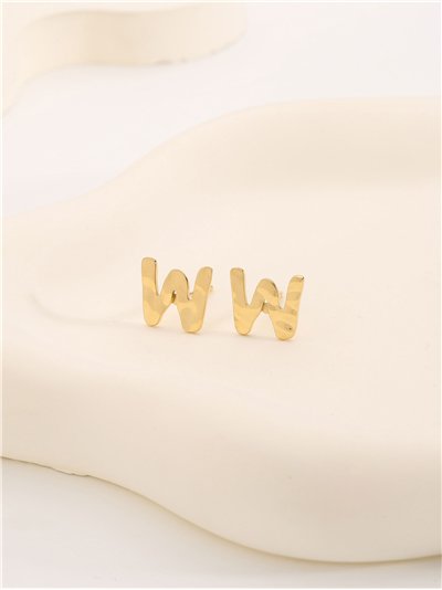 Pendientes letra M - Acero inoxidable