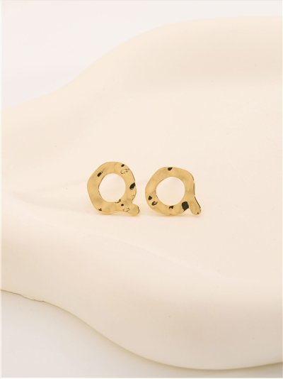 Pendientes letra Q - Acero inoxidable