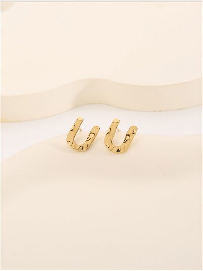 Pendientes letra U - Acero inoxidable