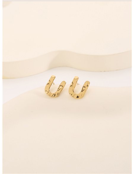 Pendientes letra U - Acero inoxidable