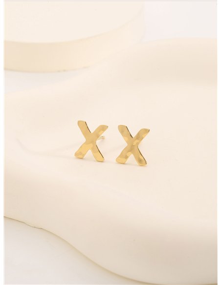 Pendientes letra W - Acero inoxidable