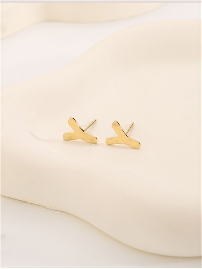 Pendientes letra Y - Acero inoxidable