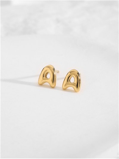 Pendientes letra A - Acero inoxidable