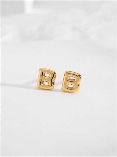 Pendientes letra B - Acero inoxidable