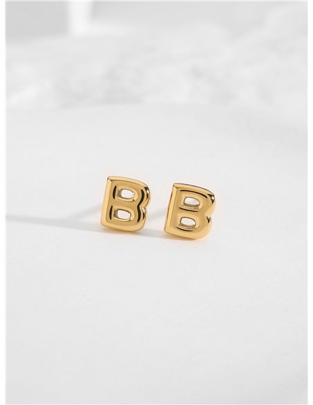 Pendientes letra B - Acero inoxidable