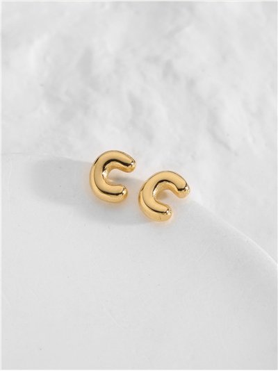 Pendientes letra C - Acero inoxidable