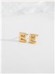 Boucles d'oreilles lettre E - Acier inoxydable