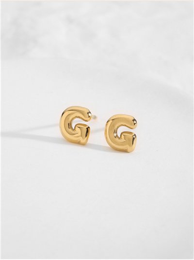 Pendientes letra G - Acero inoxidable