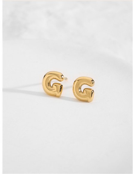 Pendientes letra G - Acero inoxidable