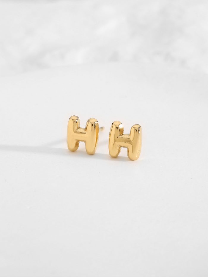 Pendientes letra H - Acero inoxidable
