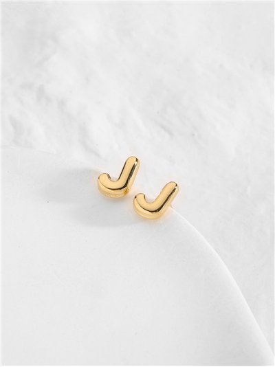Pendientes letra J - Acero inoxidable