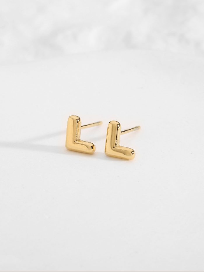 Pendientes letra L - Acero inoxidable