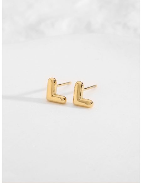 Pendientes letra L - Acero inoxidable