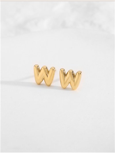 Pendientes letra M - Acero inoxidable