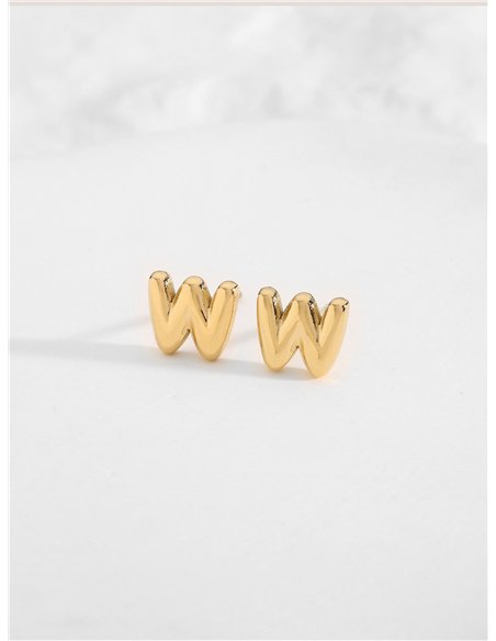 Pendientes letra M - Acero inoxidable