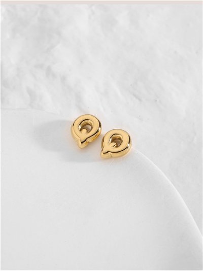 Pendientes letra Q - Acero inoxidable