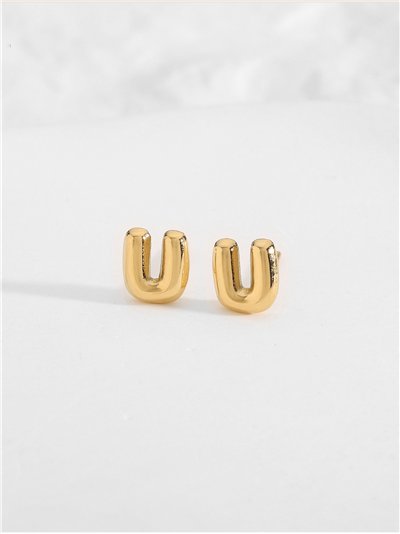 Pendientes letra U - Acero inoxidable
