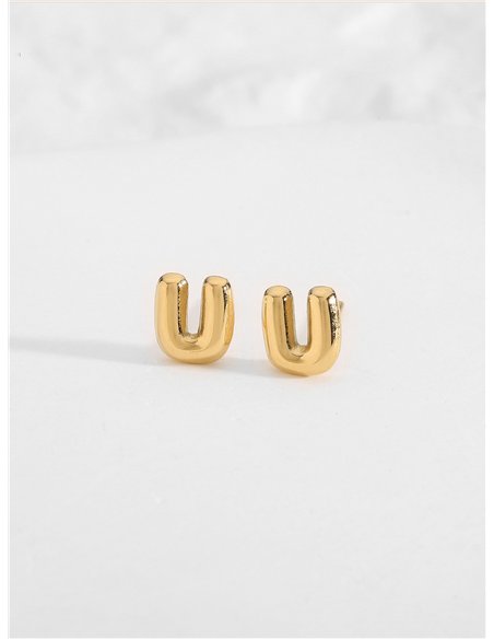 Pendientes letra U - Acero inoxidable